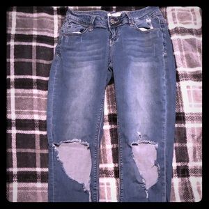 Ripped / Distressed Skinny Jeans Open Knee